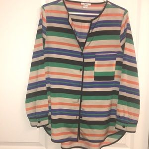 Bar III Multi color stripe blouse